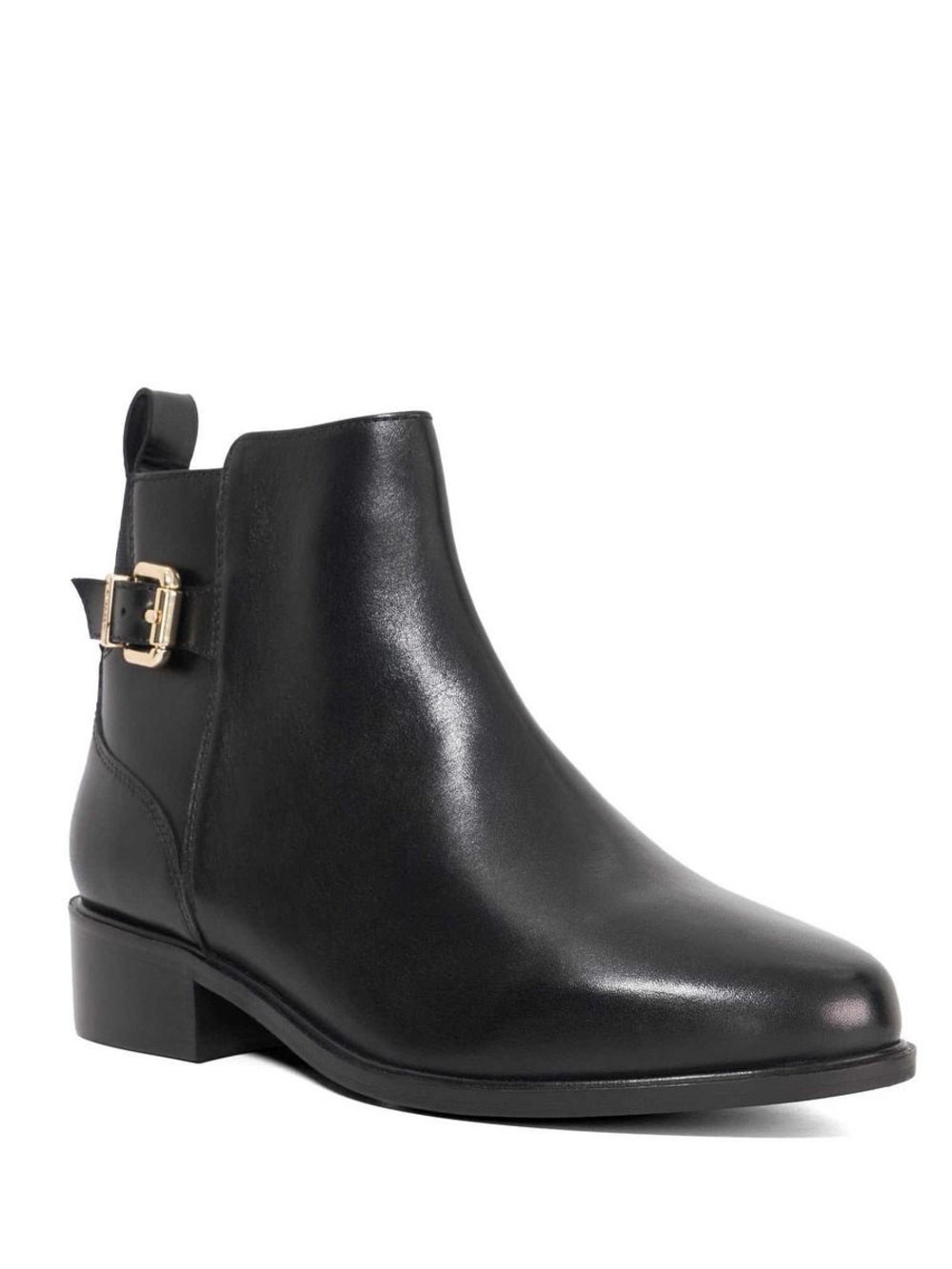 NWOT DUNE LONDON Padri Flat Black Leather Ankle Boots
Size 10 US (40)